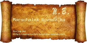 Marschalek Bozsóka névjegykártya